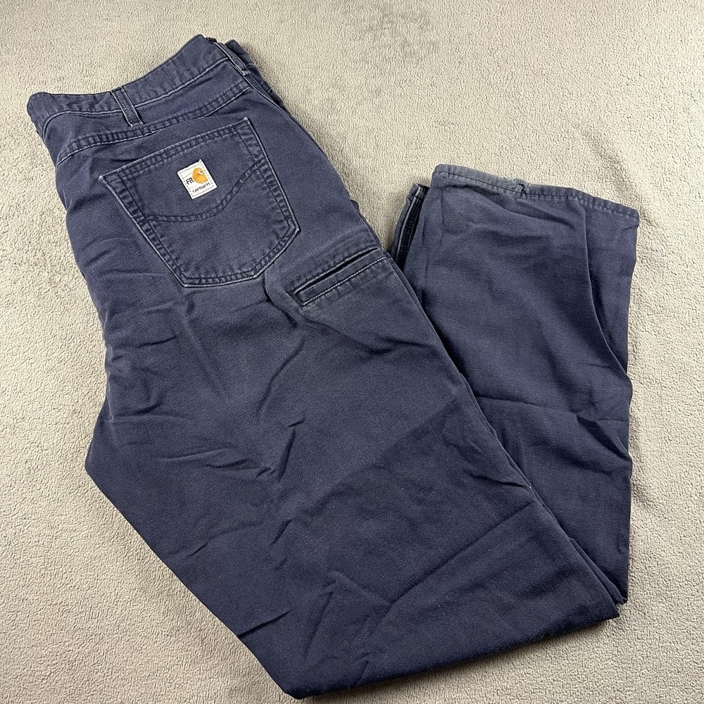 Carhartt FR Pants Mens 40x36 Blue Relaxed Fit Flame Resistant Carpenter Work EUC